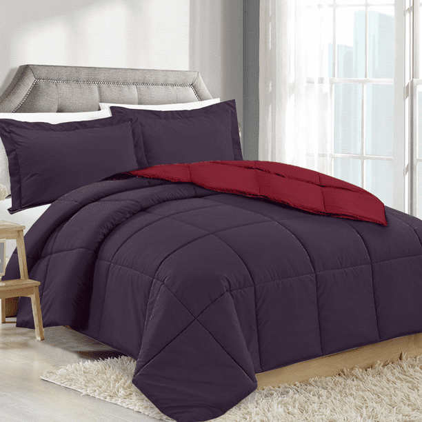 Details about  / All Season Reversible Comforter Medium Warmth Hypoallergenic Box-Stitched Duvets